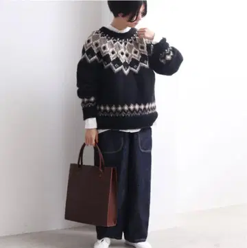 yuni 네팔 핸드니트 큐신 풀오버