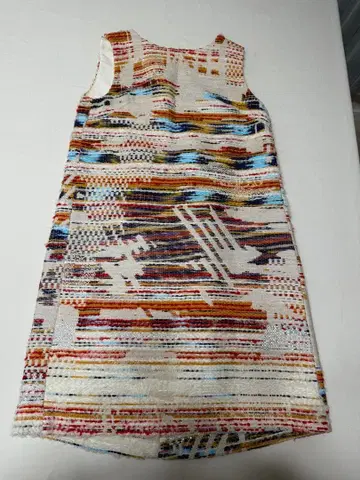 슬리브리스 무릎 기장 원피스 멀티 스트라이프