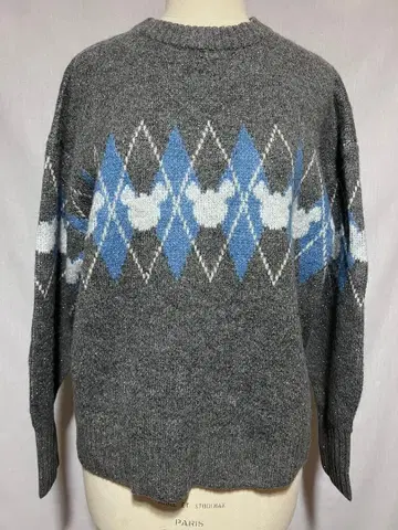 쇼콜라피네 로브 미키 아가일 무늬 니트 스웨터 [ 프리 사이즈 ]