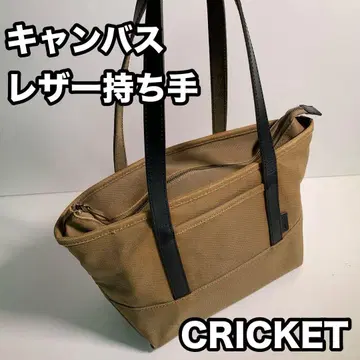 CRICKET 캔버스 손잡이 가죽 토트백 숄더 가능 덮개 포함
