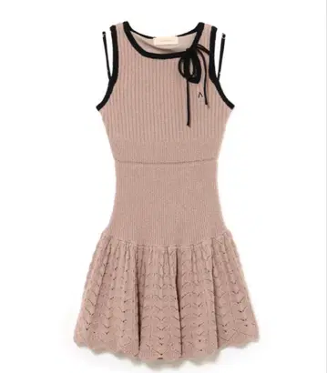 andmary Heart crochet mini dress pink