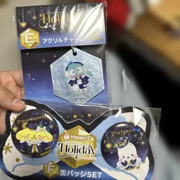 산리오 Happy 복권 폼폼푸딩 포차코 캔뱃지 아크릴 참