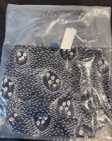 mina ballade 토트백 네이비 꽃무늬