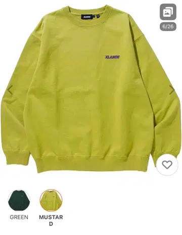 XLARGE 그린 크루넥 맨투맨