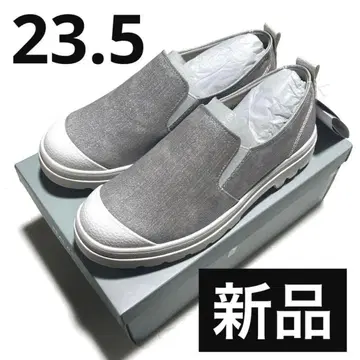 [새상품] 아스비 HEAL ME 발수 가공 슬립온 실버 스니커즈