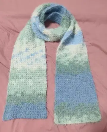 푹신푹신한 청록색 그라데이션 머플러