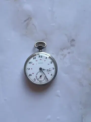 스위스산 작동 은제 앤티크 회중시계 은800 케이스 실버 수동 와인딩