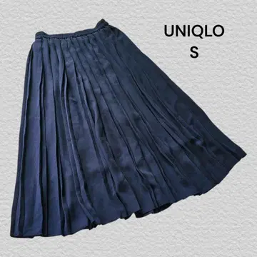 유니클로 UNIQLO 플리츠 스커트 S 사이즈 네이비 심플