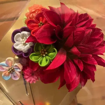 [성인식 졸업식] 패브릭 소재 꽃 장식 머리 장식 일본 정통의상 소품