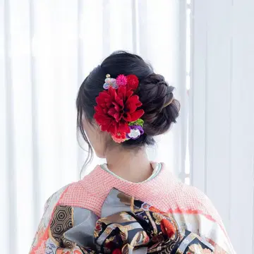 [성인식 졸업식] 패브릭 소재 꽃 장식 머리 장식 일본 정통의상 소품