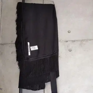 PERVERZE 벨트 포함 프린지 블랙 스톨 사이즈 F