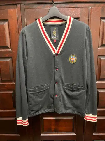 NOBLE 가디건 M 블랙 스트라이프