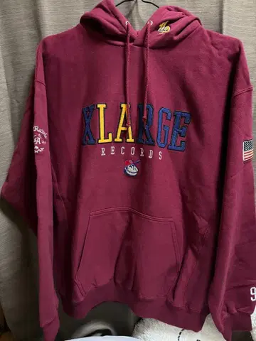 XLARGE 후디 와인 레드 버건디