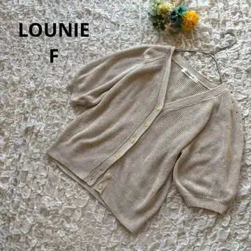 루니 오부소매 니트 가디건 고급 퍼프 슬리브 베이지 F