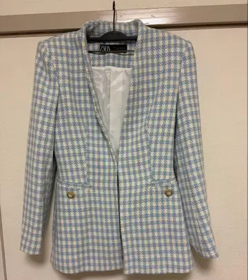 ZARA 자켓 골드 버튼 스카이블루 S사이즈