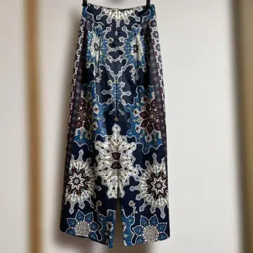 부즈루드 기하학 패턴 와이드 팬츠 네이비