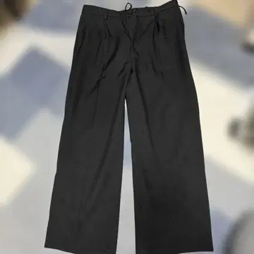 블랙 와이드 레그 슬랙스