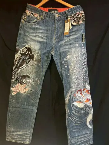 카라쿠리타마시 잉어 청바지 사이즈 32#