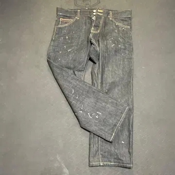 DSQUARED 다크 블루 페인트 스플래터 청바지