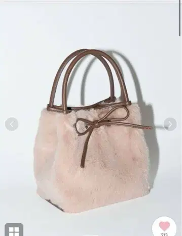 FRAY I.D 리본 퍼 백 핑크