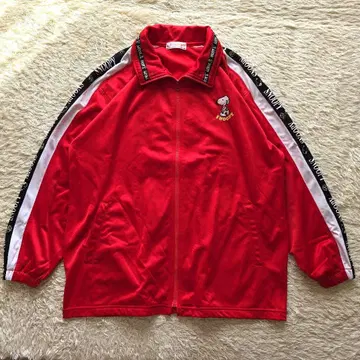 스누피 트랙 자켓 레트로 저지 빅 사이즈 빨간색 레드