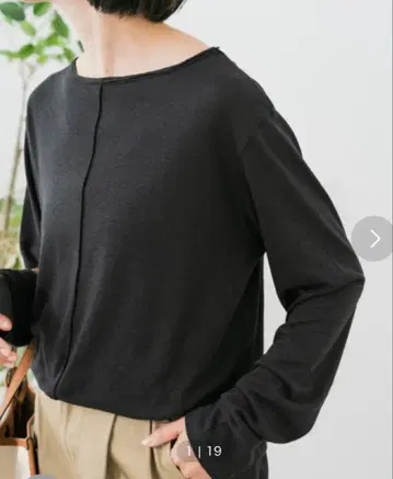 LI/PE 천축 루즈 풀오버 스픽 앤 스팬 블랙