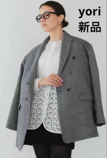 새상품 yori 에코 울 트위드 자켓 38 [ 2025AW ]