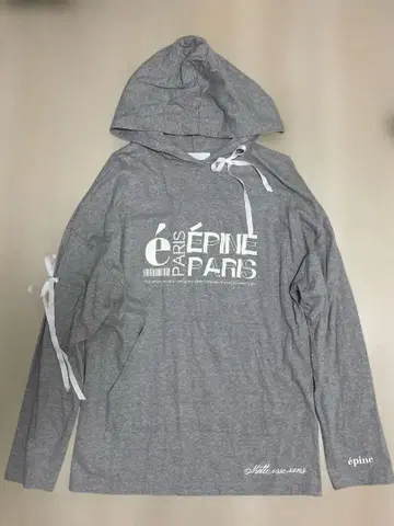 epine 리본 로고 디자인 후드 롱 티