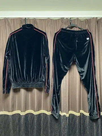 PRO CLUB 벨로아 자켓 셋업 BLACK x RED