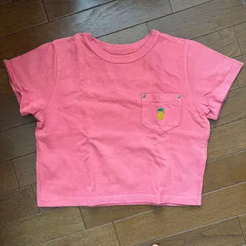 choosy chu 핑크 T셔츠 파인애플 자수