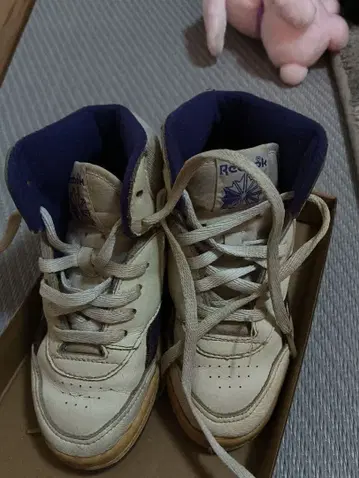 Reebok 하이컷 스니커즈 화이트/퍼플 2개 세트