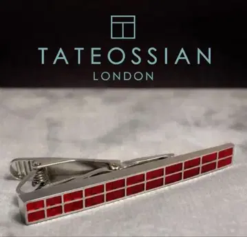 새상품급 타테오시안 넥타이핀 레드 실버