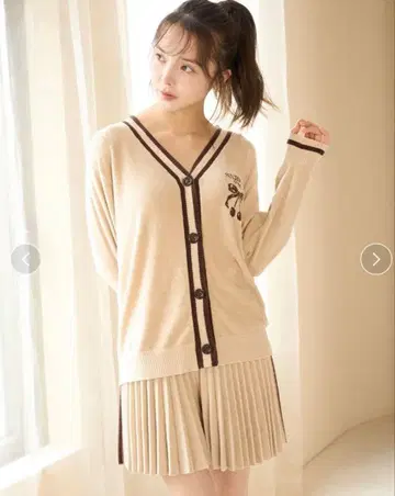 SNIDELHOME 체리 시리즈 플리츠 팬츠 베이지