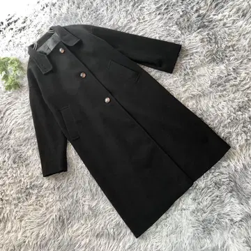 Greeful [ L ] 인기 만점 어른스러운 스탠드 카라 블랙 롱 코트