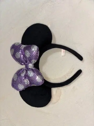 미니 귀 머리띠 (블랙 보라색)