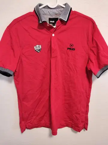 PING 골프 피케 셔츠 M 빨간색