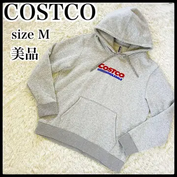 코스트코 후드티 후디 남성용 여성용 M 새상품급 그레이 자수