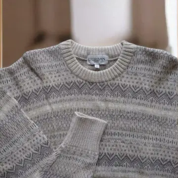 더반 남성용 크루넥 니트 스웨터 베이지 /L