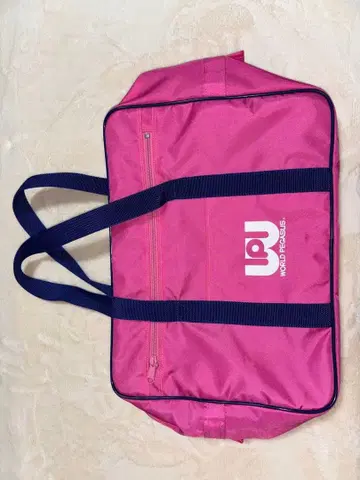 구 와펜 핑크 나일론 토트백 로고