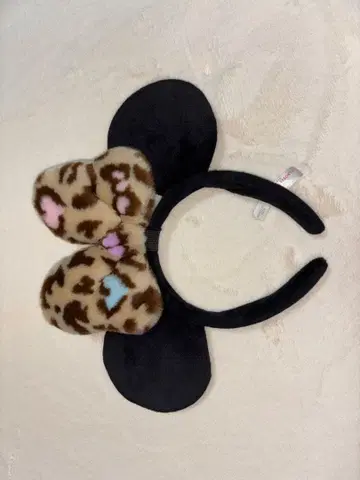 레오파드 무늬 리본 포함 머리띠