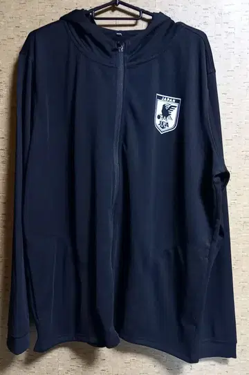 JFA 얇은 소재 지퍼 후드티 FREE 사이즈 블랙 축구 일본 대표