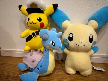 포켓몬 모후굿토 봉제 인형 캡틴 피카츄, 라프라스, 마이너 세트