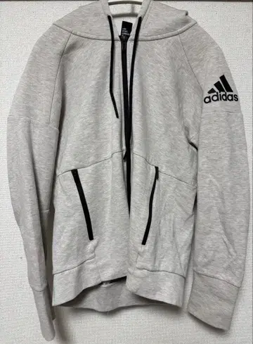 adidas 그레이 풀 집업 후드티