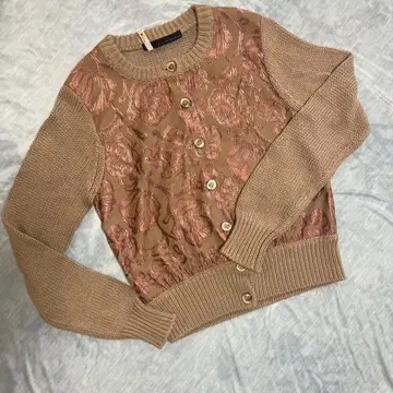 martinique 자수 베이지 가디건