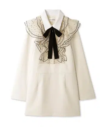 릴리 브라운 프론트 프릴 미니 드레스