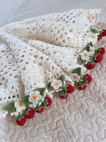 서클 담요 * 딸기 * 핸드메이드