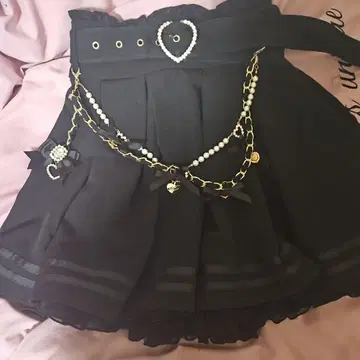 LIZLISA 데코라 체인 벨트 스커트