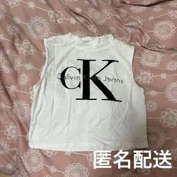 캘빈 클라인 진스 화이트 탱크탑 여성용