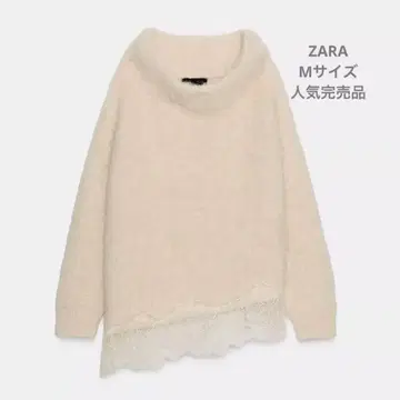 미사용 새상품 ZARA 레이스 콤비 니트 스웨터