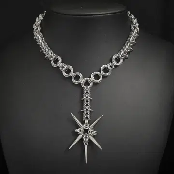 [ chainmail ] cross necklace grunge y2k